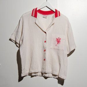 Manor Park Cropped Camp Collar Top